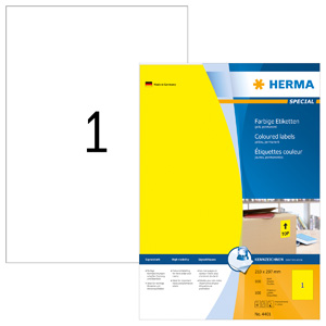 Etiketid Herma A4 ilmastikukukindel(polüester) 25l/neoonkollane