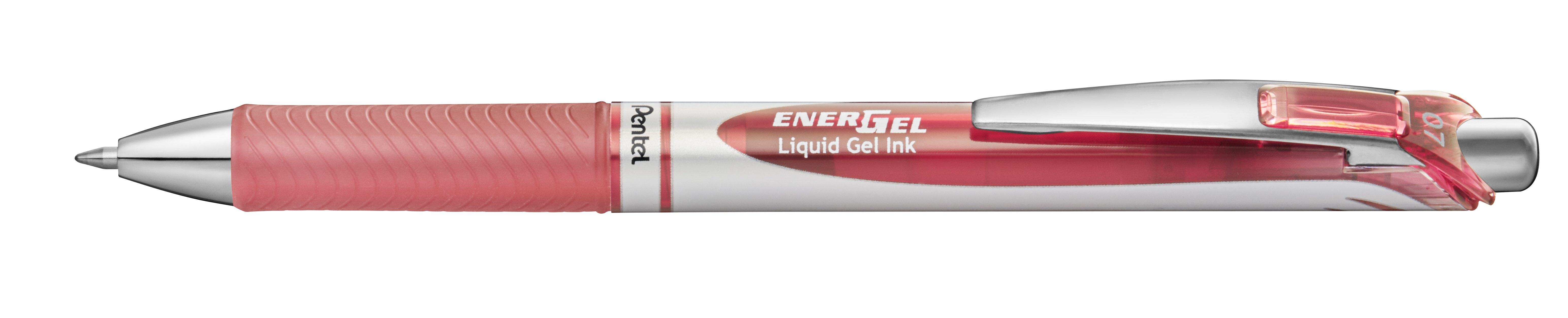 Geelpliiats lülitiga EnerGel 0,7mm roosakaspunane, Pentel 12/576