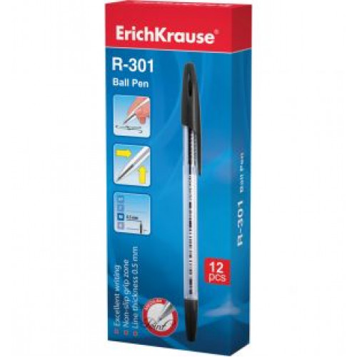 Pastapliiats Erich Krause R-301 korgiga 1,0 must /12