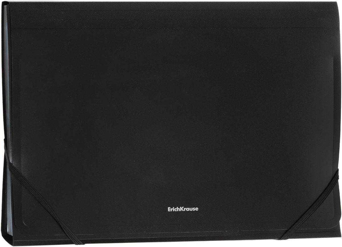 Lõõtsmapp A4 12 vahet, nurgakummiga Classic must, Erich Krause/6