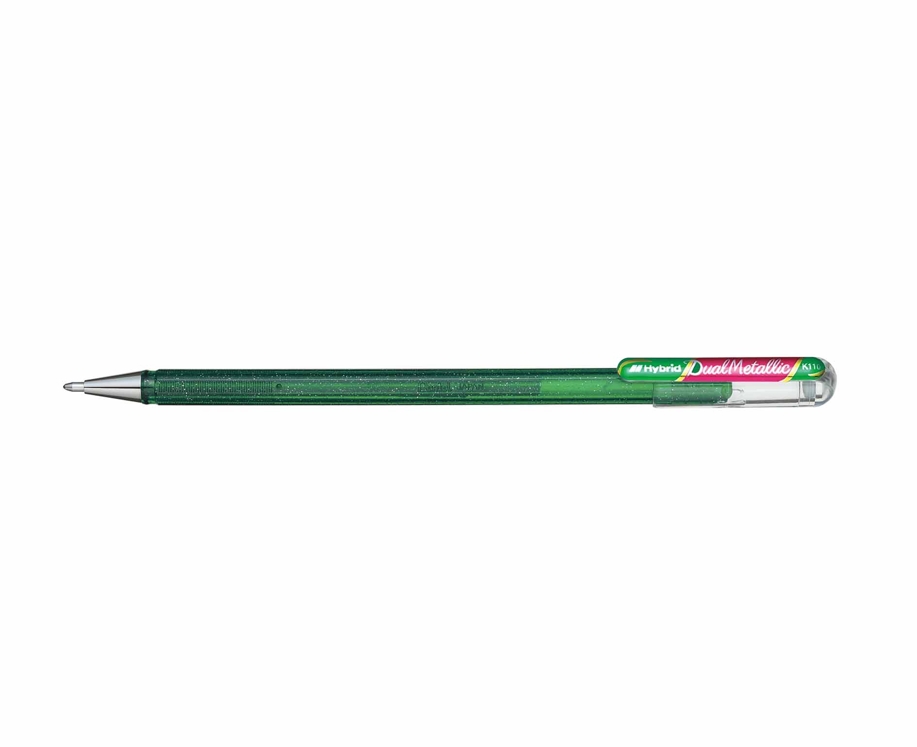Geelpliiats Hybrid DualMetallic Glitter 1mm roheline punasega, Pentel/12/576