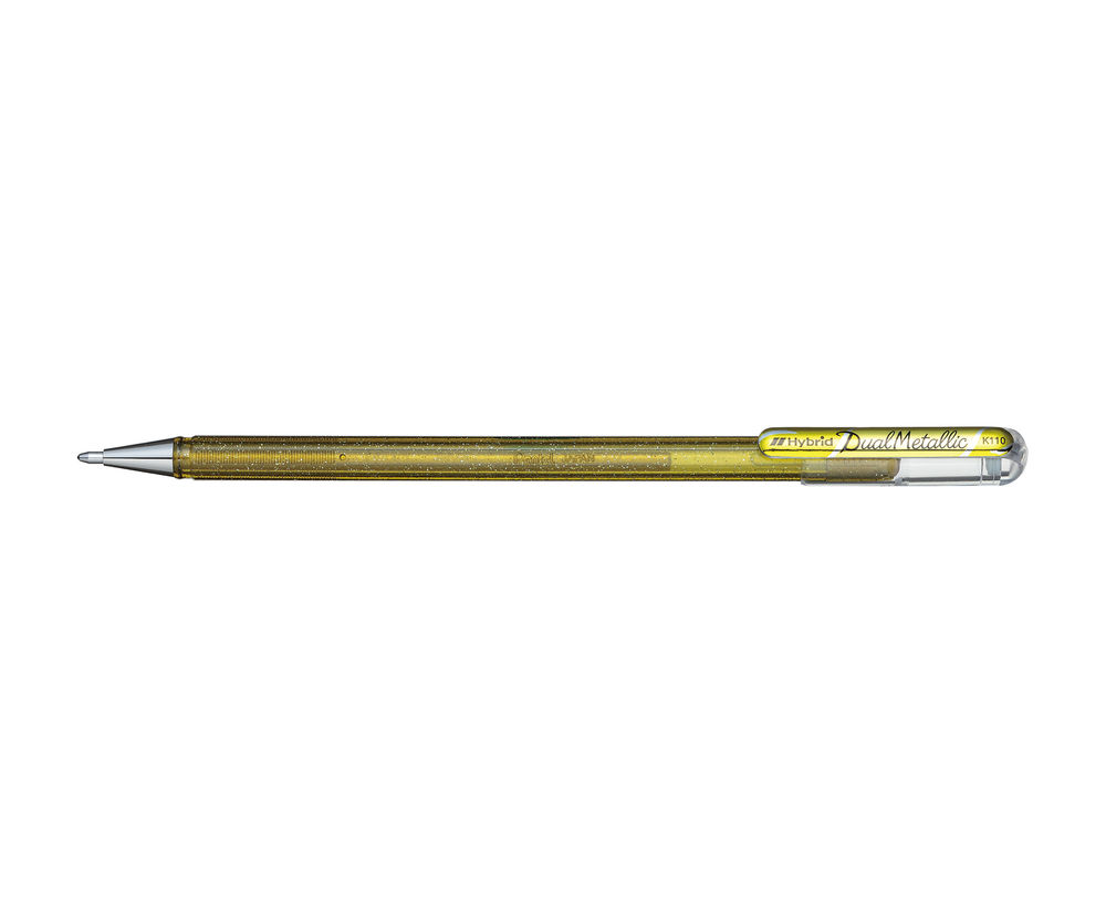Geelpliiats Hybrid DualMetallic Glitter 1mm kuldne, Pentel/12/576