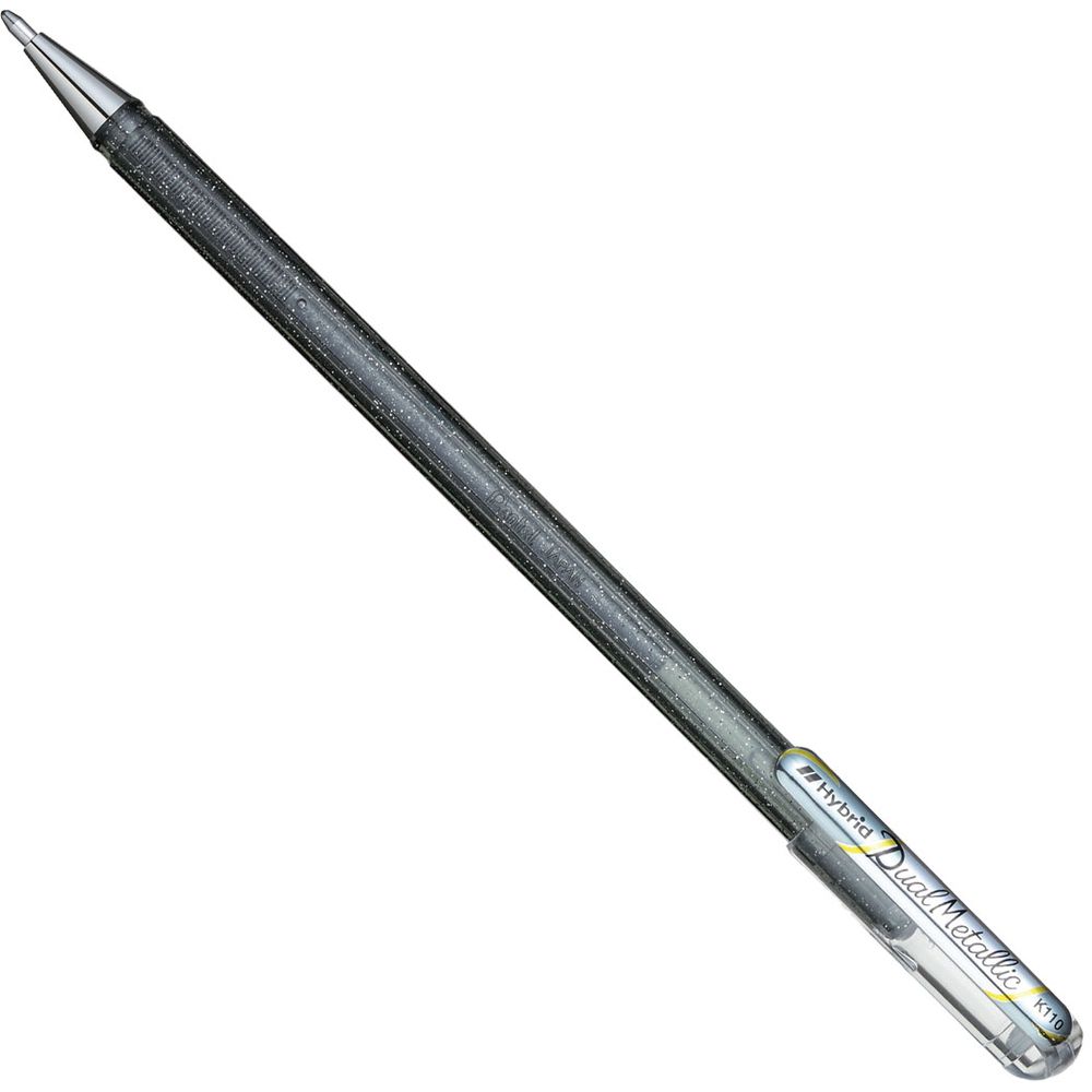Geelpliiats Hybrid DualMetallic Glitter 1mm hõbedane, Pentel/12/576