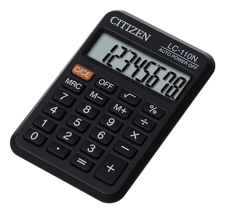 Kalkulaator Eleven LC-110NR tasku, must  50/200