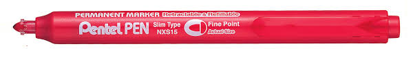 Permanentmarker NXS15 lülitiga 4,5mm punane, Pentel /12/576