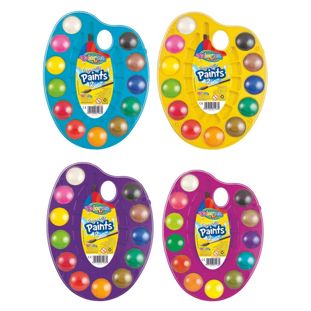 Vesivärvid 12 värvi palletil, Colorino /12/144