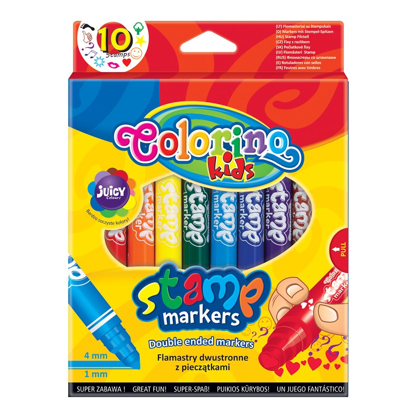 Viltpliiatsid Colorino 10 värvi, templitega, Patio/12
