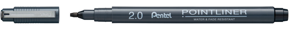 Kalligraafiamarker Pointliner 2,0mm lõigatud otsaga must, Pentel /12
