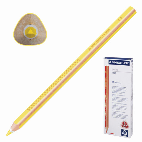 Värvipliiats kolmetahuline Jumbo kollane, Staedtler/12