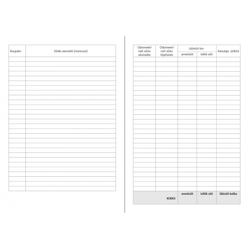Sõidupäevik Sulemees A5 112l spiraalköide