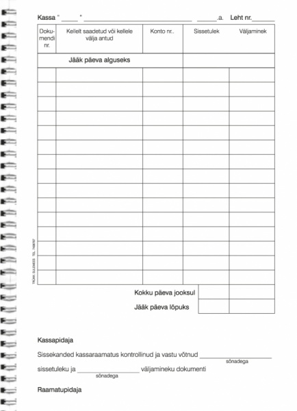 Kassaraamat A5/100l pikuti spiraalköide /5