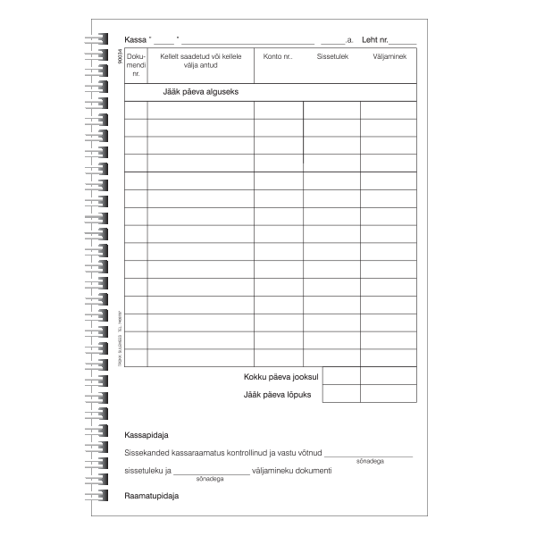 Kassaraamat A5 pikuti 2x31 lehte isekopeeruv, spiraalköide/5