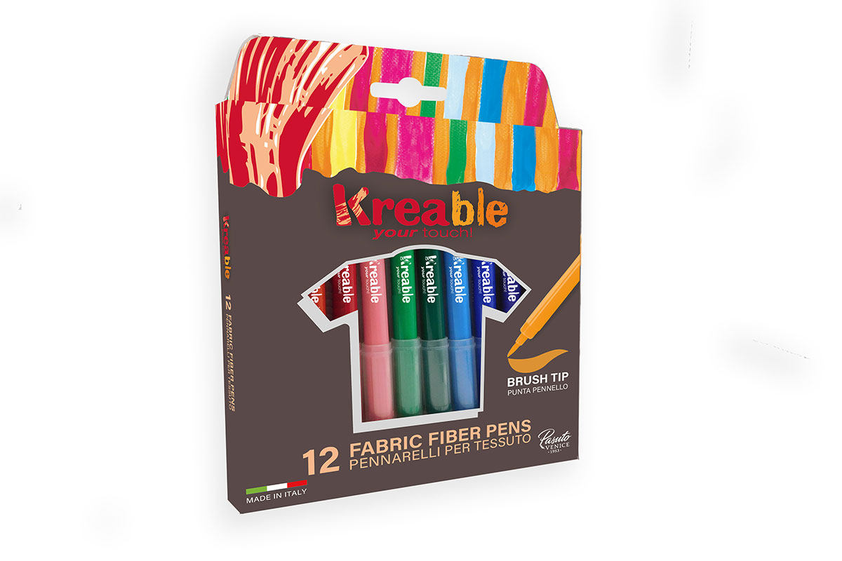 Tekstiilimarkerite kompl 12v Junior pintselotsaga, Toy Color /6