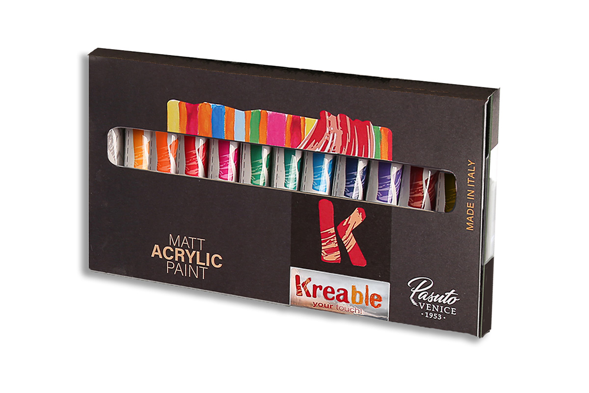 Akrüülvärvide komplekt 12värvi x 12ml, Kreable /14