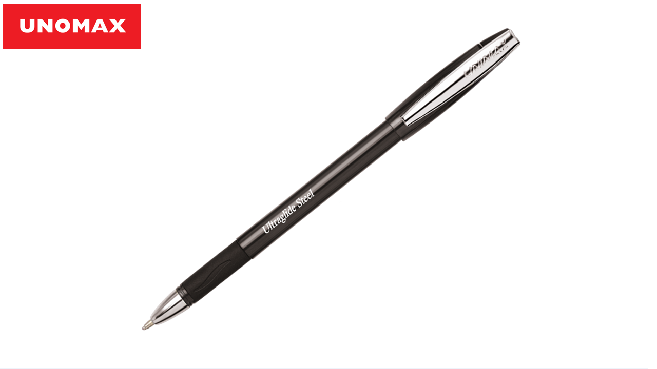 Pastapliiats UNOMAX Ultraglide STL met.klambriga, kummeeritud, 1,0mm must/12