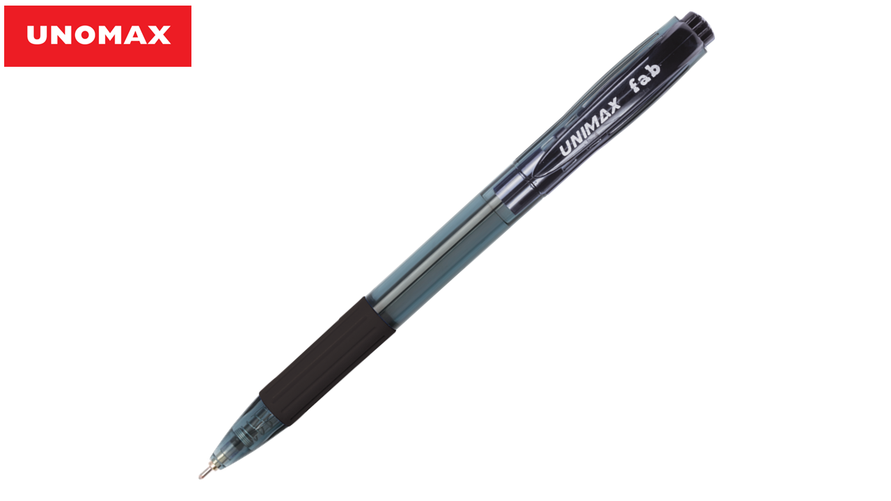 Pastapliiats lülitiga 0,7mm FAB must kummeeritud sõrmetoega, Unomax /50