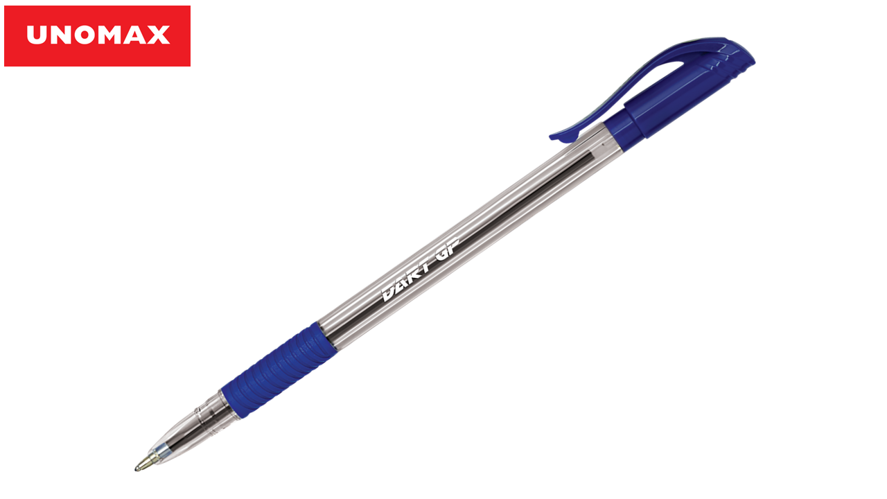 Pastapliiats UNOMAX Dart GP läbipaistev korpus, kummeeritud, 0,7mm sinine/12