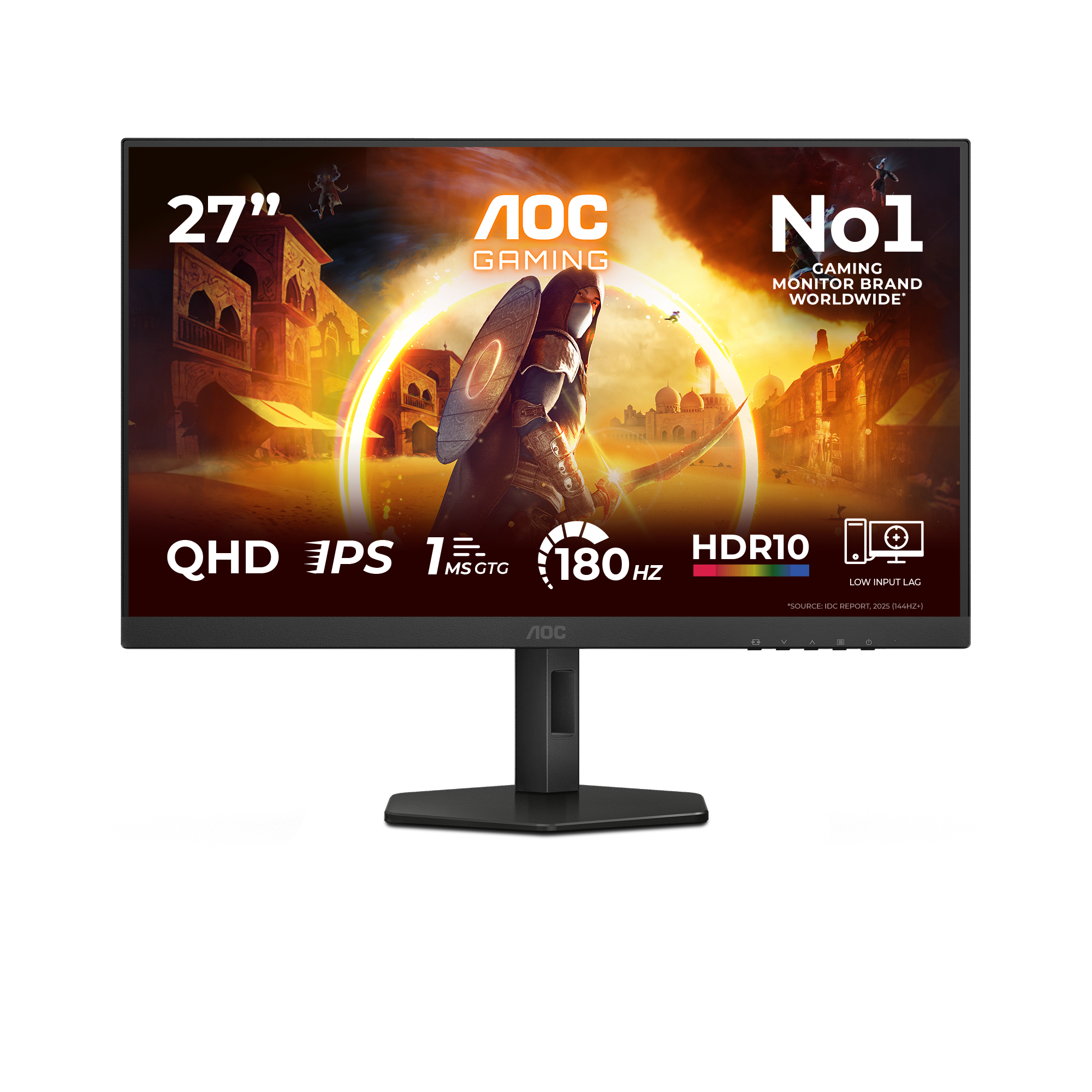 AOC G4 Q27G4XF, 68.6 cm (27"), 2560 x 1440 pixels, Quad HD, LED, 1 ms, Black, Grey/Damaged package