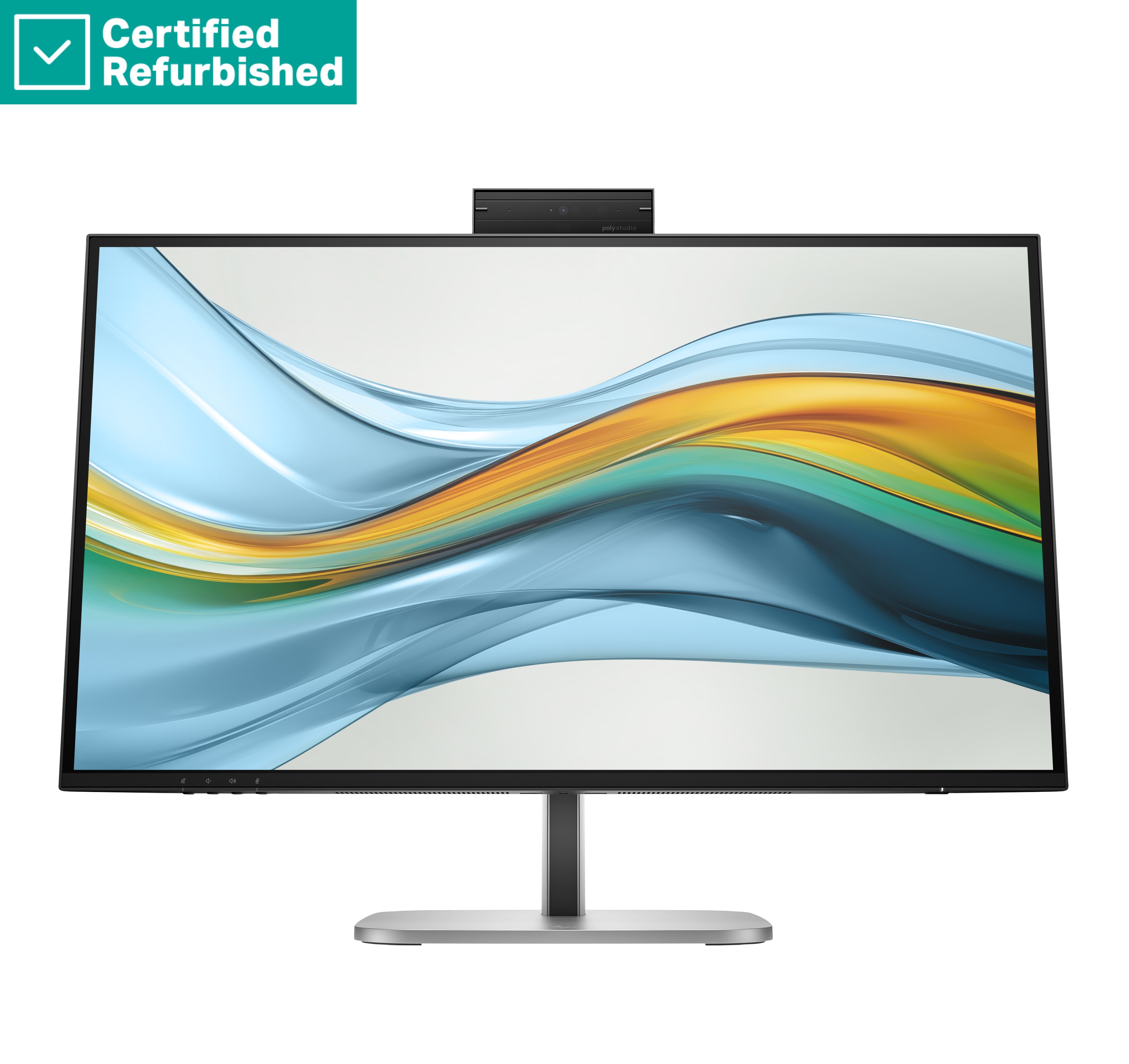 RENEW GOLD HP 527pm Series 5 Pro QHD Conferencing Monitor - 27" 2560x1440 QHD 350-nit 100Hz AG, IPS, USB-C(100W/15W)/HDMI/DP Daisy-Chain, 3x USB-A, speakers, webcam, RJ-45 LAN, height adjust/tilt/swivel/pivot, 1 years (replaces E27m)