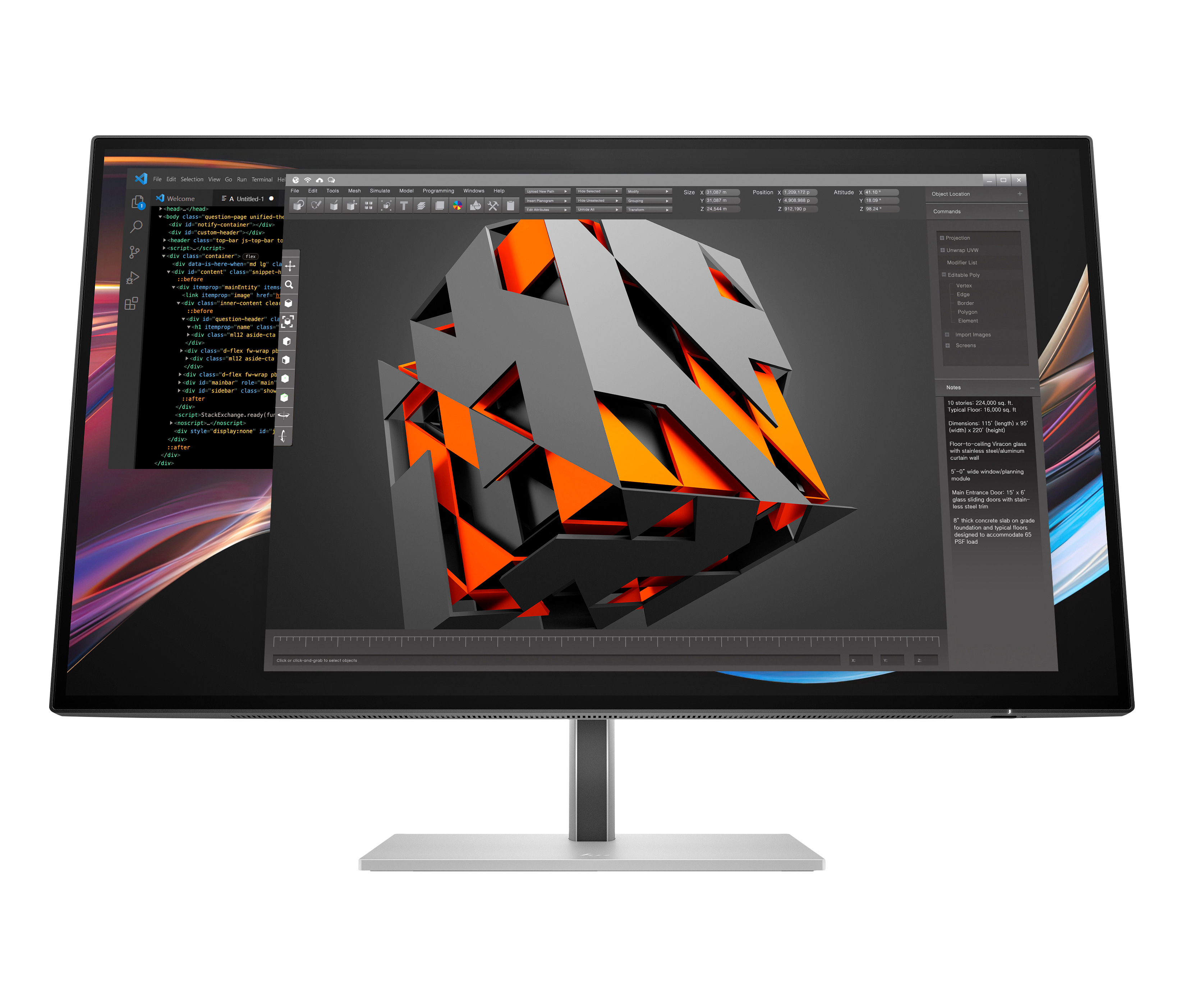 HP 727pk Series 7 Pro 4K TB4 Charging Monitor - 27" 3840x2160 UHD 400-nit 60Hz AG, IPS Black HDR 400, USB-C(100W/15W)/HDMI/DisplayPort Daisy-Chain, 5x USB-A, RJ-45 LAN, height adjustable/tilt/swivel/pivot, 3 years (replaces Z27k G3)
