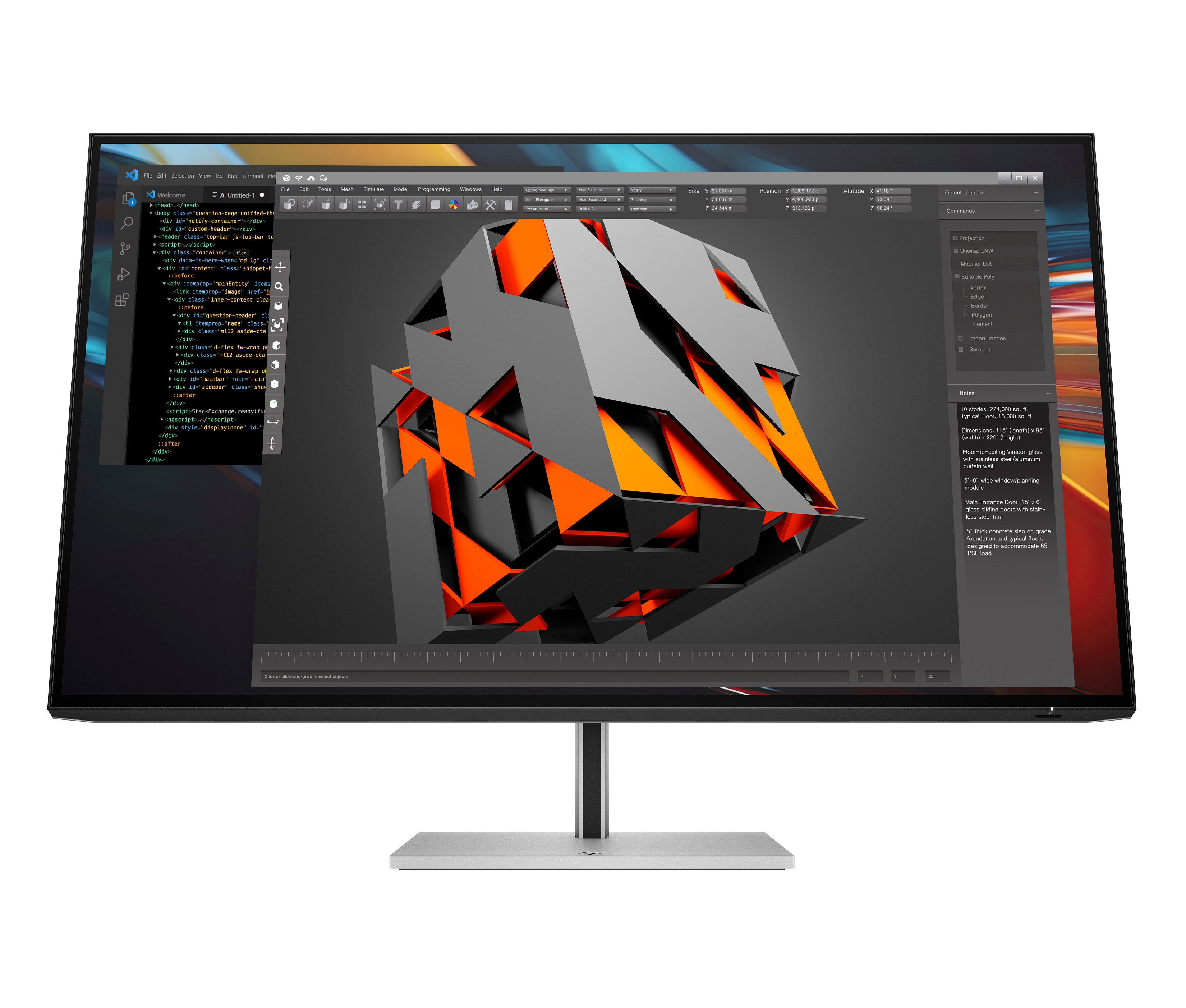 HP 732pk Series 7 Pro 4K TB4 Charging Monitor - 31.5" 3840x2160 UHD 400-nit 60Hz AG, IPS Black HDR 400, USB-C(100W/15W)/HDMI/DisplayPort Daisy-Chain, 4x USB-A, RJ-45 LAN, height adjustable/tilt/swivel/pivot, 3 years (replaces Z32k G3)
