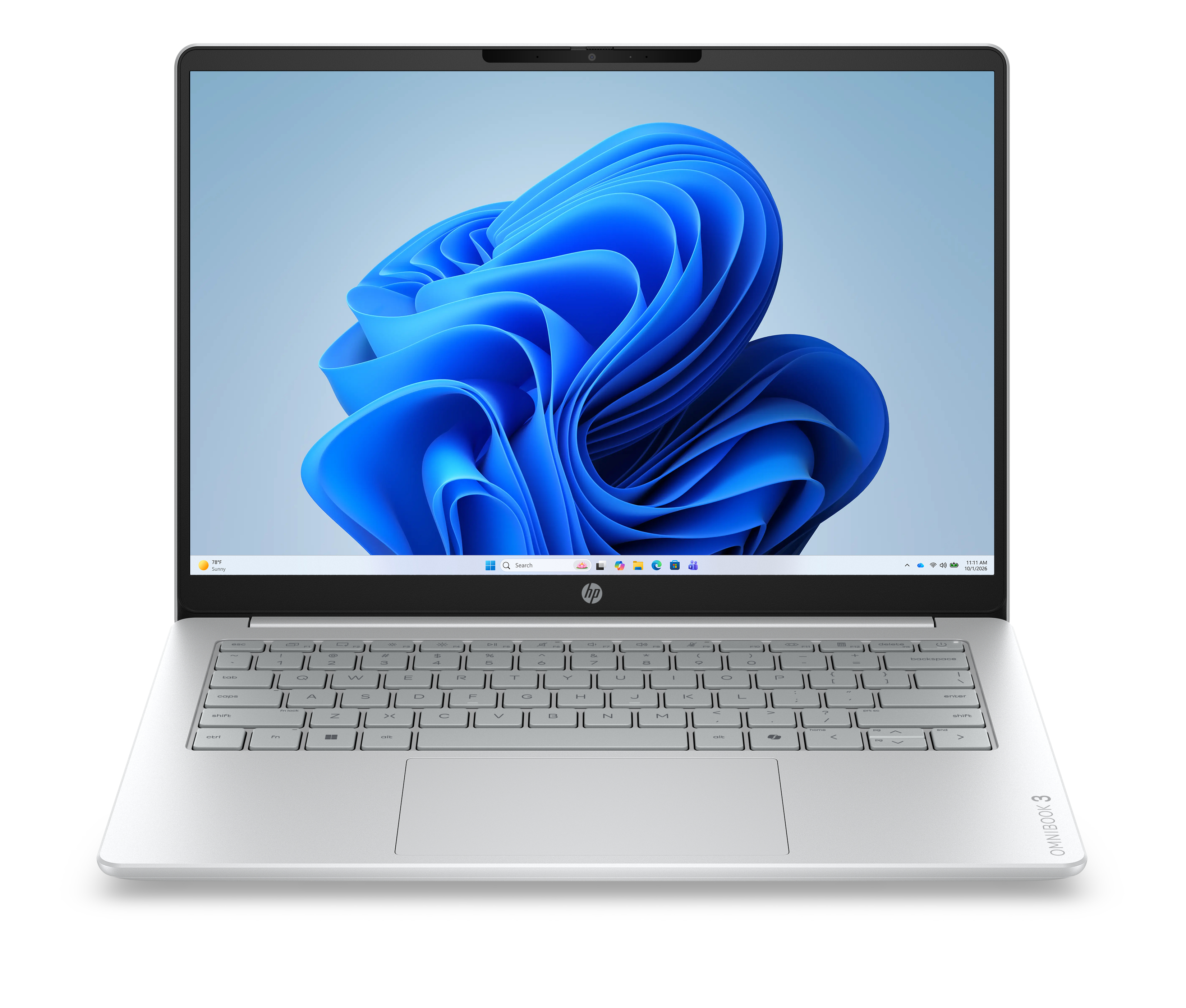 HP OmniBook 3 Laptop 14-hu0016nyx - Intel® Core™ 5, 16GB RAM, 512GB SSD, 2K, Glacier silver and glacier gray, Not Included 45W AC Adapter,  Win 11 Home, 1 years