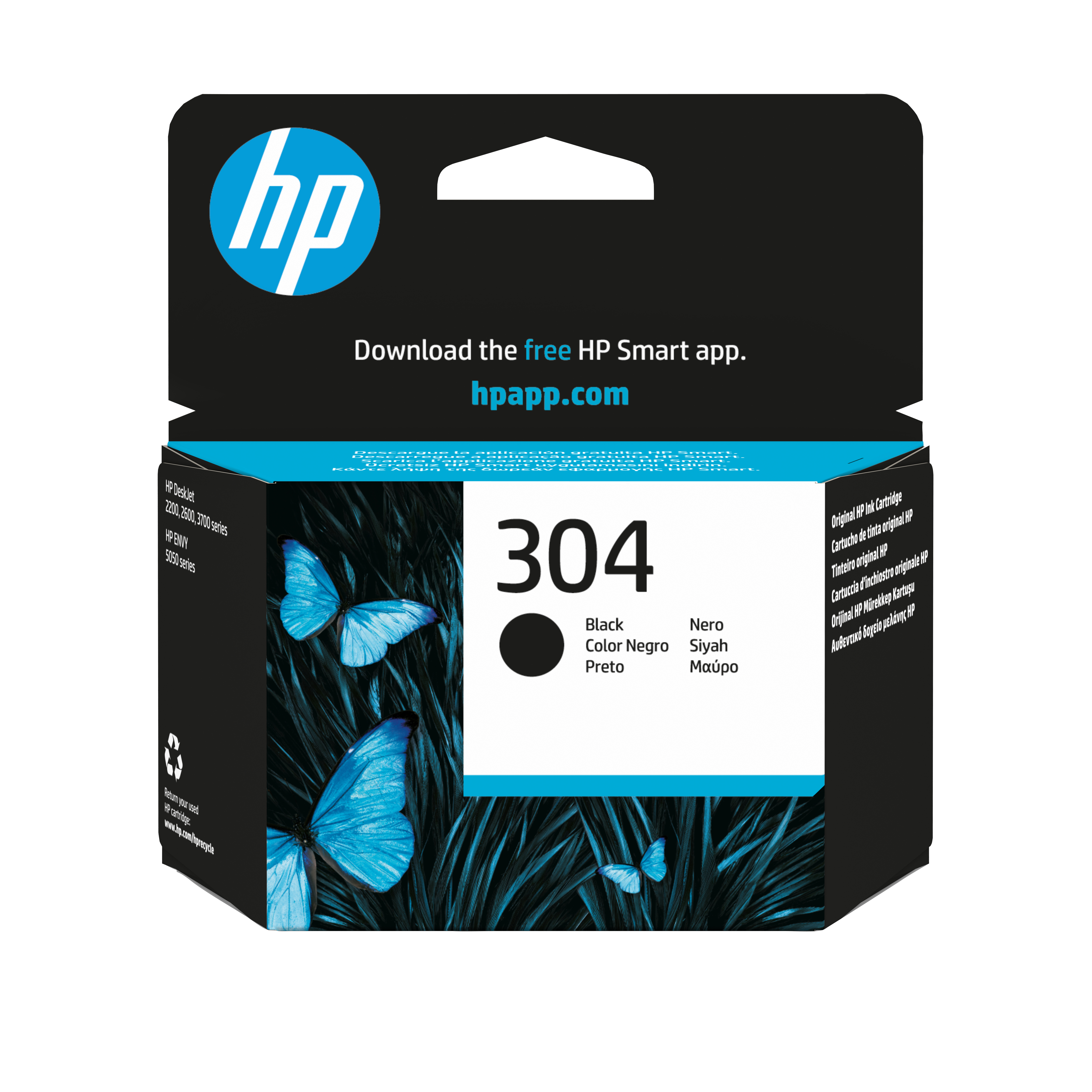 HP 304 Black Ink Cartridge, 120 pages, for HP DeskJet 2620,2630,2632,2633,3720,3730,3732,3735