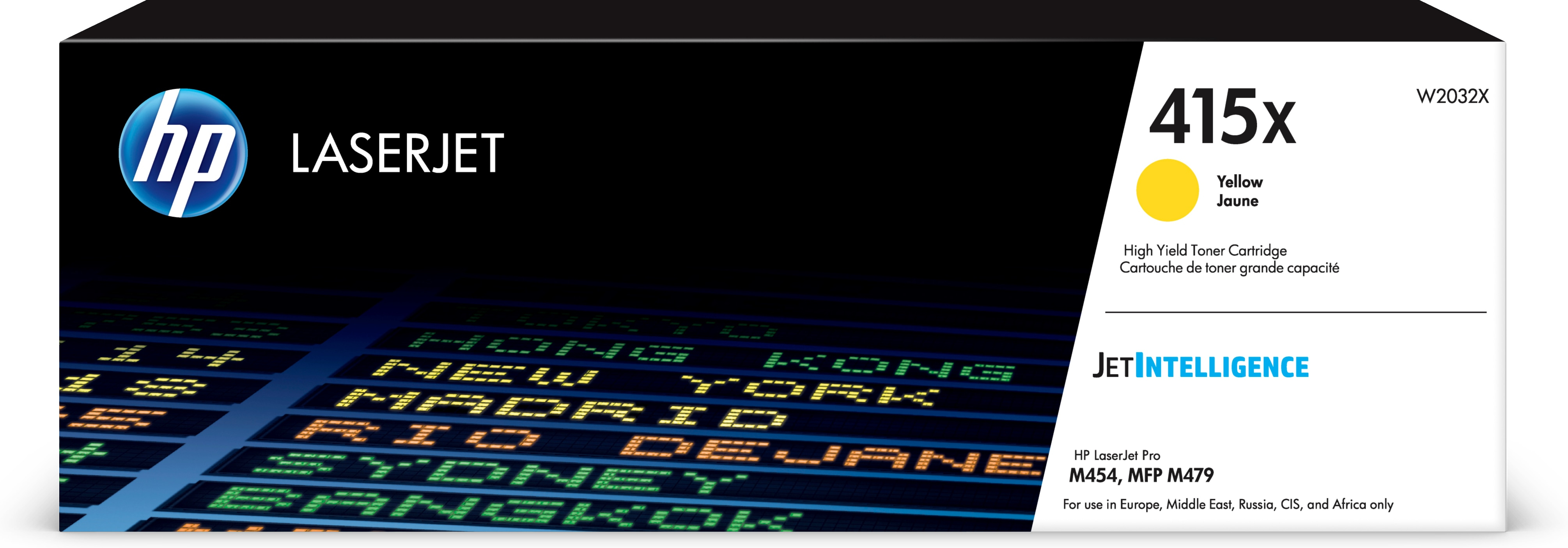 HP 415X High Capacity Yellow Laser Toner Cartridge, 6000 pages, for HP Color LaserJet Pro M454, M479