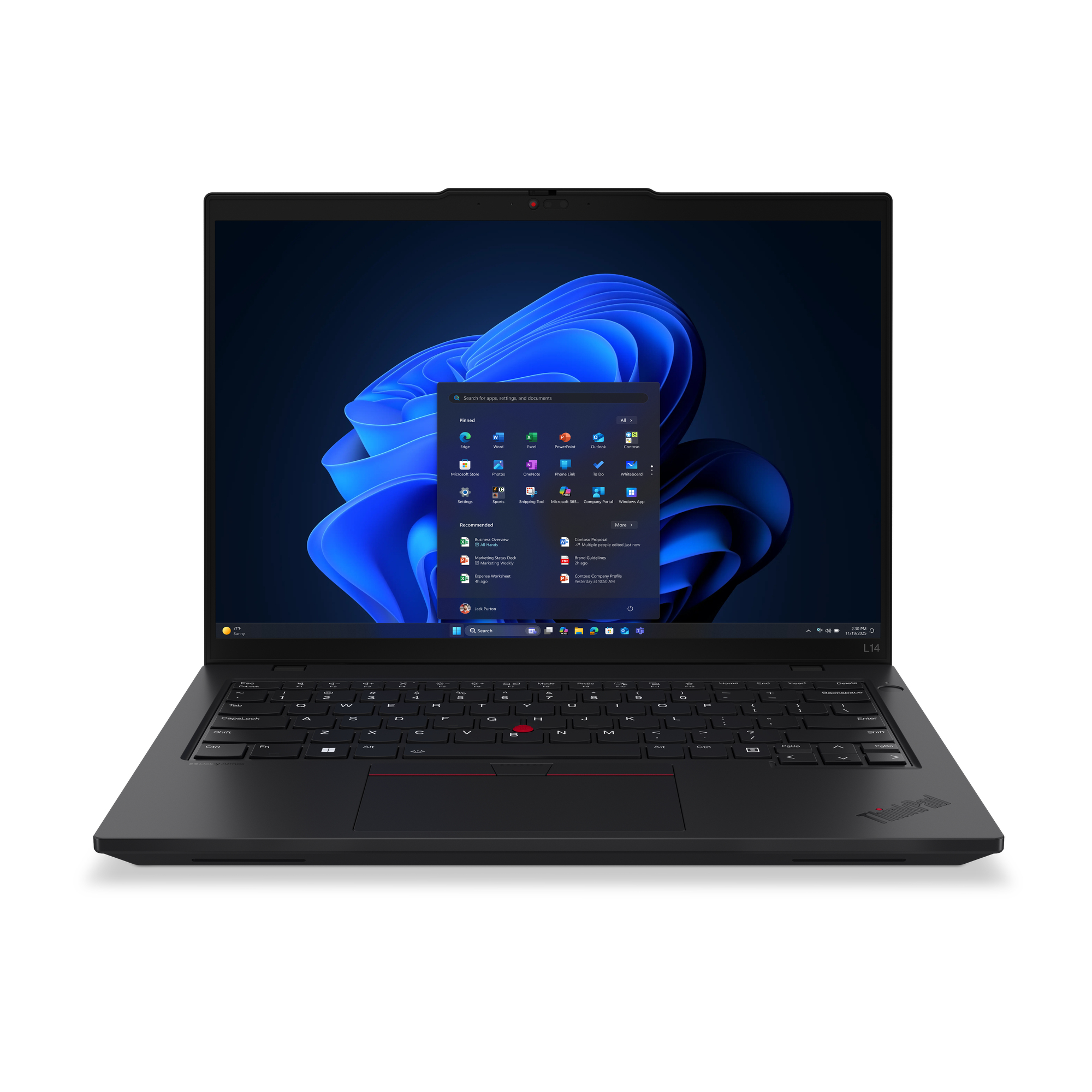 Lenovo ThinkPad L14 Gen 6, Ultra 7 255U, 16GB, 512GB SSD, Intel Graphics, Webcam, BT, 14" WUXGA (1920x1200), IPS, Touch, W11Home. 1YW