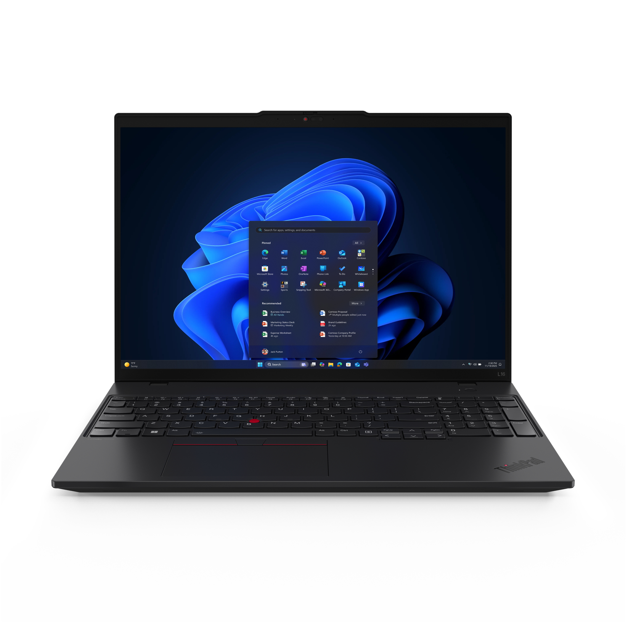 Lenovo ThinkPad L16 Gen 2 Core™ Ultra 5 225U 512GB SSD 16GB 16" WUXGA (1920x1200) WIN11 Pro IR Webcam BLACK Backlit Keyboard FP Reader. 1 Year Warranty